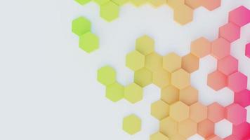 papel de parede de hexágono de cor gradiente, renderização em 3D foto
