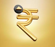 a taxa de câmbio do dinheiro da moeda da rupia indiana cresce subindo o conceito financeiro de negócios, ilustração 3d foto