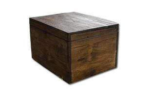 caixa de madeira em um fundo branco foto