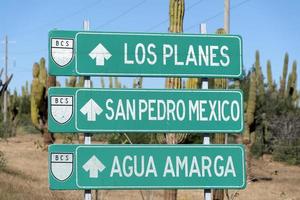 baja california sur los planes san pedro méxico agua amarga placa de trânsito foto