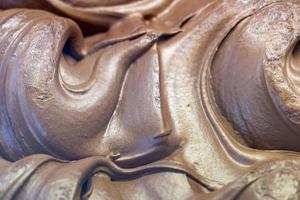 detalhe de sorvete italiano de chocolate foto
