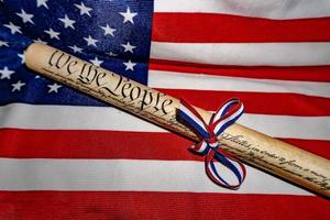 nós, o povo, lei constitucional da américa, 4 de julho, na bandeira da estrela e listras foto