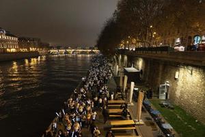 paris, frança - 20 de novembro de 2021 - muitas pessoas marchando contra a violência contra as mulheres foto