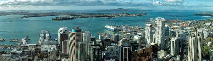 panorama de vista aérea de auckland nova zelândia foto