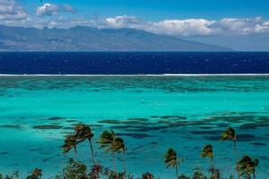 vista da lagoa de moorea no tahiti foto