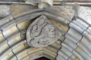 portal do emblema do reino da boémia em praga detalhe do edifício da casta da abóbada foto