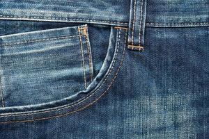 bolso frontal de jeans clássico azul, quadro completo foto