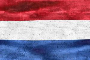 ilustração 3D de uma bandeira da Holanda - bandeira de tecido acenando realista foto