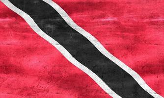 ilustração 3D de uma bandeira de trinidad e tobago - bandeira de tecido acenando realista foto