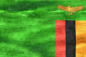 ilustração 3D de uma bandeira da Zâmbia - bandeira de tecido acenando realista foto