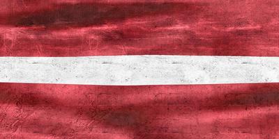 ilustração 3D de uma bandeira da letônia - bandeira de tecido acenando realista foto