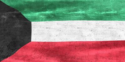 ilustração 3D de uma bandeira do kuwait - bandeira de tecido acenando realista foto