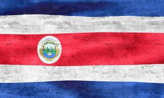 bandeira da costa rica - bandeira de tecido acenando realista foto