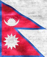 ilustração 3D de uma bandeira do nepal - bandeira de tecido acenando realista foto