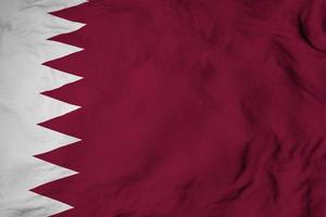 acenando a bandeira do qatar em renderização em 3d foto