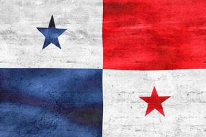 ilustração 3D de uma bandeira do panamá - bandeira de tecido acenando realista foto