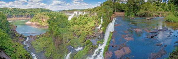 foto do espetacular parque nacional do iguaçu com as impressionantes cachoeiras na fronteira entre argentina e brasil