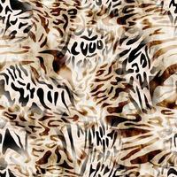 textura sem costura de leopardo e zebra, impressão animal desenhada à mão, textura animal, padrão selvagem africano. foto