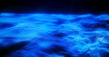paisagem futurista azul abstrata de partículas e pontos de magia energética com efeito de brilho e desfoque, fundo abstrato foto