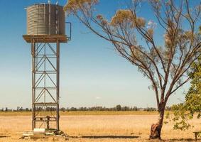 torre de água colocada em um campo foto