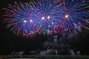 lapso de tempo de uma exibição de fogos de artifício foto