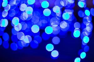 textura de brilho azul bokeh fundo abstrato de natal foto