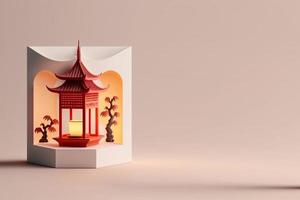 decoração de renderização 3d do ano novo chinês foto