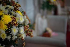 linda decoração de casamento com flores foto