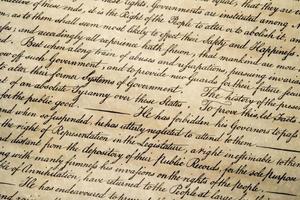 declaração de independência 4 de julho de 1776 close-up foto