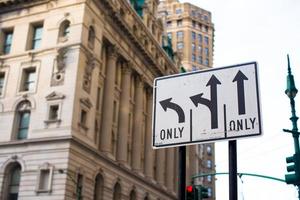 ponteiros no caminho para as ruas em Nova York foto