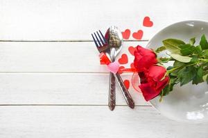 jantar de dia dos namorados comida de amor romântico e conceito de culinária de amor foto