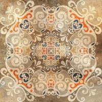 design de telhas digitais. 3D render decoração de azulejos de parede de cerâmica colorida. padrão sem emenda de retalhos de damasco abstrato com ornamentos geométricos e florais, detalhes intrincados de azulejos vintage foto