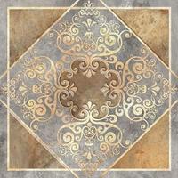 design de telhas digitais. 3D render decoração de azulejos de parede de cerâmica colorida. padrão sem emenda de retalhos de damasco abstrato com ornamentos geométricos e florais, detalhes intrincados de azulejos vintage foto