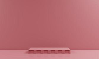 fundo rosa simples para exibição do produto em renderização em 3d foto