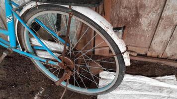 roda traseira da bicicleta feminina. foto