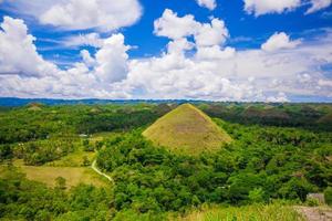 colinas de chocolate verdes suculentas e coloridas em bohol, filipinas foto
