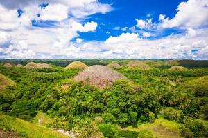 colinas verdes de chocolate incomuns em bohol, filipinas foto