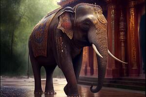 dia do elefante tailandês 13 de março arte gerada por ai foto