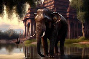 dia do elefante tailandês 13 de março arte gerada por ai foto