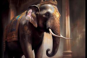 dia do elefante tailandês 13 de março arte gerada por ai foto