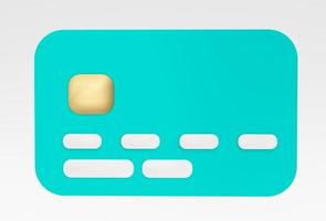 ícone do cartão de crédito ilustração 3d renderização mínima no fundo branco. foto