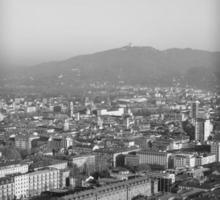 vista aérea de turim em preto e branco foto