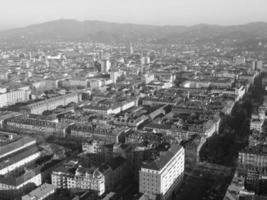 vista aérea de turim em preto e branco foto