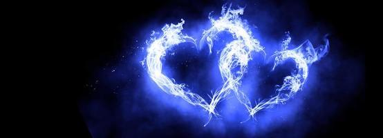 símbolo do coração criado pelo fogo. feliz Dia dos namorados. ilustração 3D foto