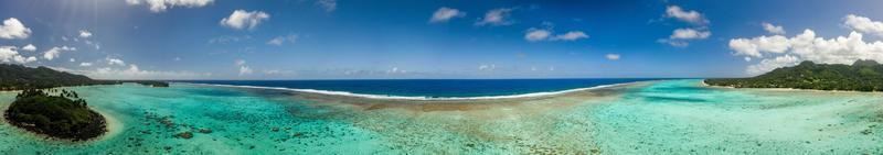 vista aérea do paraíso tropical da polinésia cook island foto