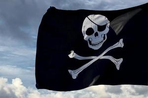 acenando bandeira pirata jolly roger foto