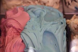 detalhe de gelato de sorvete italiano foto
