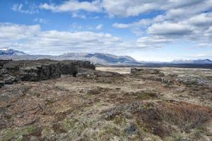 pingvellir islândia terra fratura paisagem foto