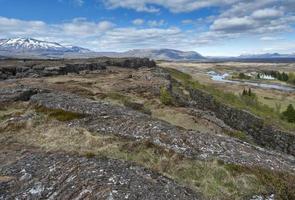 pingvellir islândia terra fratura paisagem foto