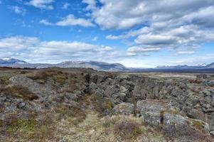 pingvellir islândia terra fratura paisagem foto